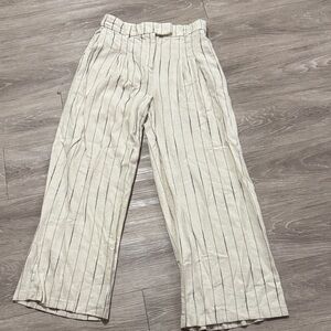 H&M Cream and Black Striped Trousers
